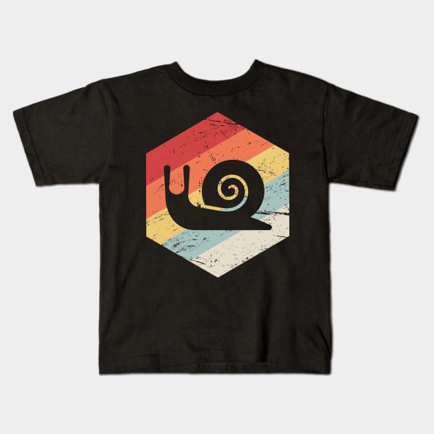 Retro 70s Vintage Snail Kids T-Shirt by MeatMan